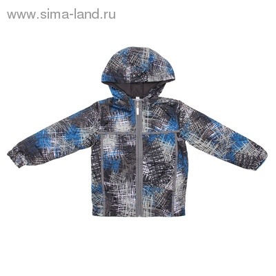 Куртка (ветровка) для мальчика, рост 116 см, цвет черный/синий 1011