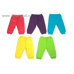 Детские штанишки, с манжетами, рост 68 см, цвета МИКС
