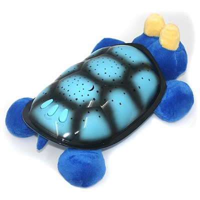 Музыкальный ночник - проектор "Черепаха" большая, USB, цвет синий,