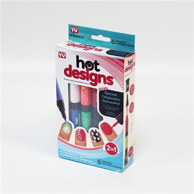 Набор лаков-маркеров для дизайна ногтей Hot Designs 6 цветов