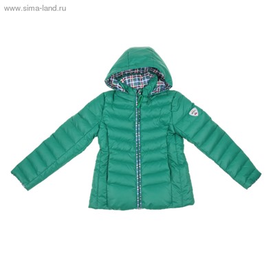 Куртка двусторонняя для девочки "Риана", рост 128 (64), цвет зеленый/клетка