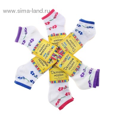 Носки детские Collorista "Цветы", размер S (0-1 г.), цвета микс