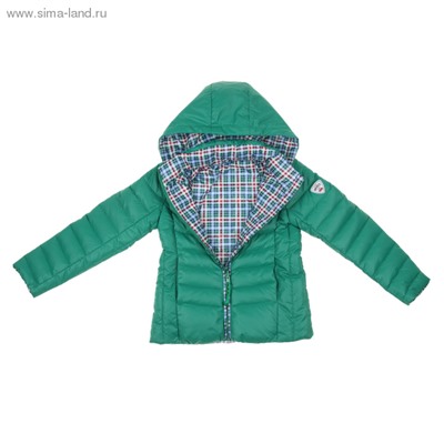 Куртка двусторонняя для девочки "Риана", рост 128 (64), цвет зеленый/клетка