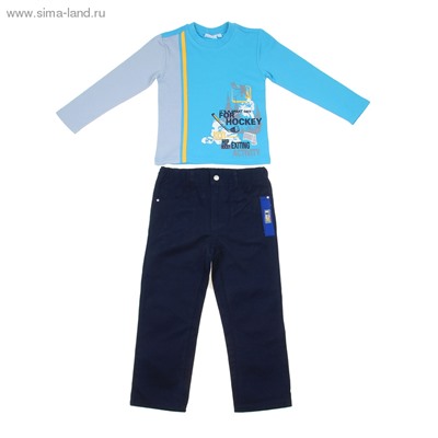 Комплект для мальчика "Настоящий хоккеист": кофта, брюки, рост 98-104 см (3-4г.), цвет микс 9199CD1507