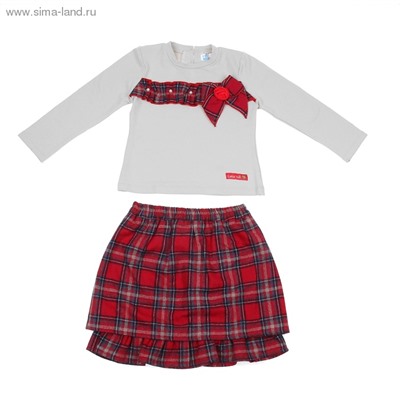 Комплект для девочки "Милашка-кукла": кофта, юбка в клетку, рост 98-104 см (3-4г.), цвет микс 9077CE1501